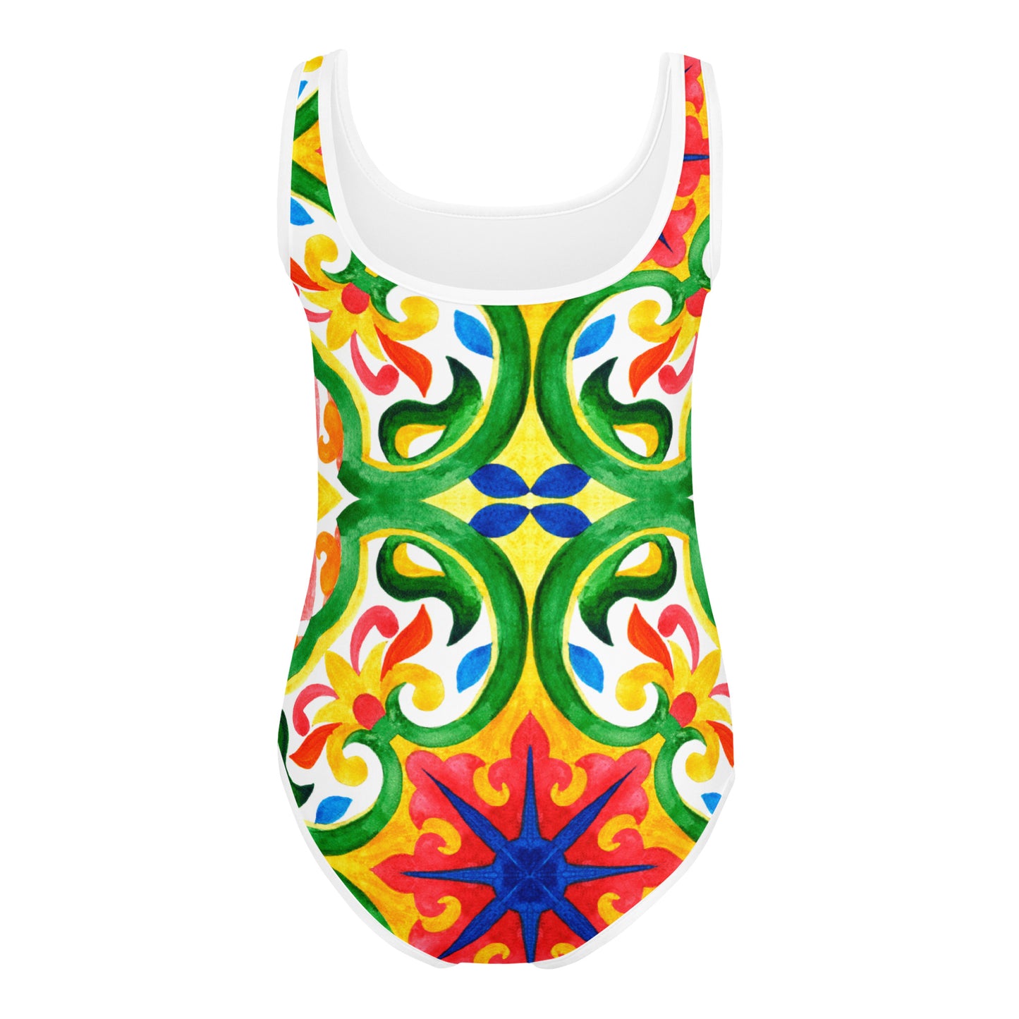 Green Tiles Kids Swimsuit