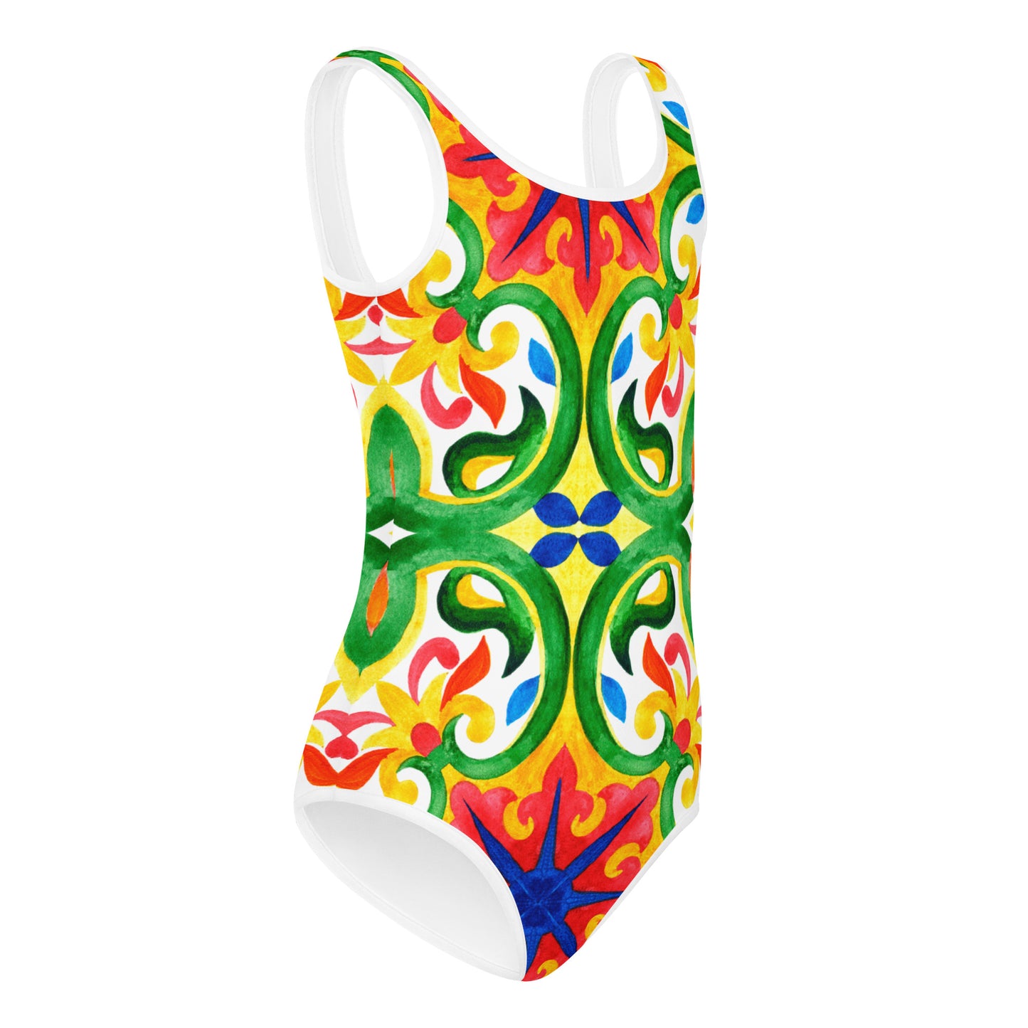 Green Tiles Kids Swimsuit