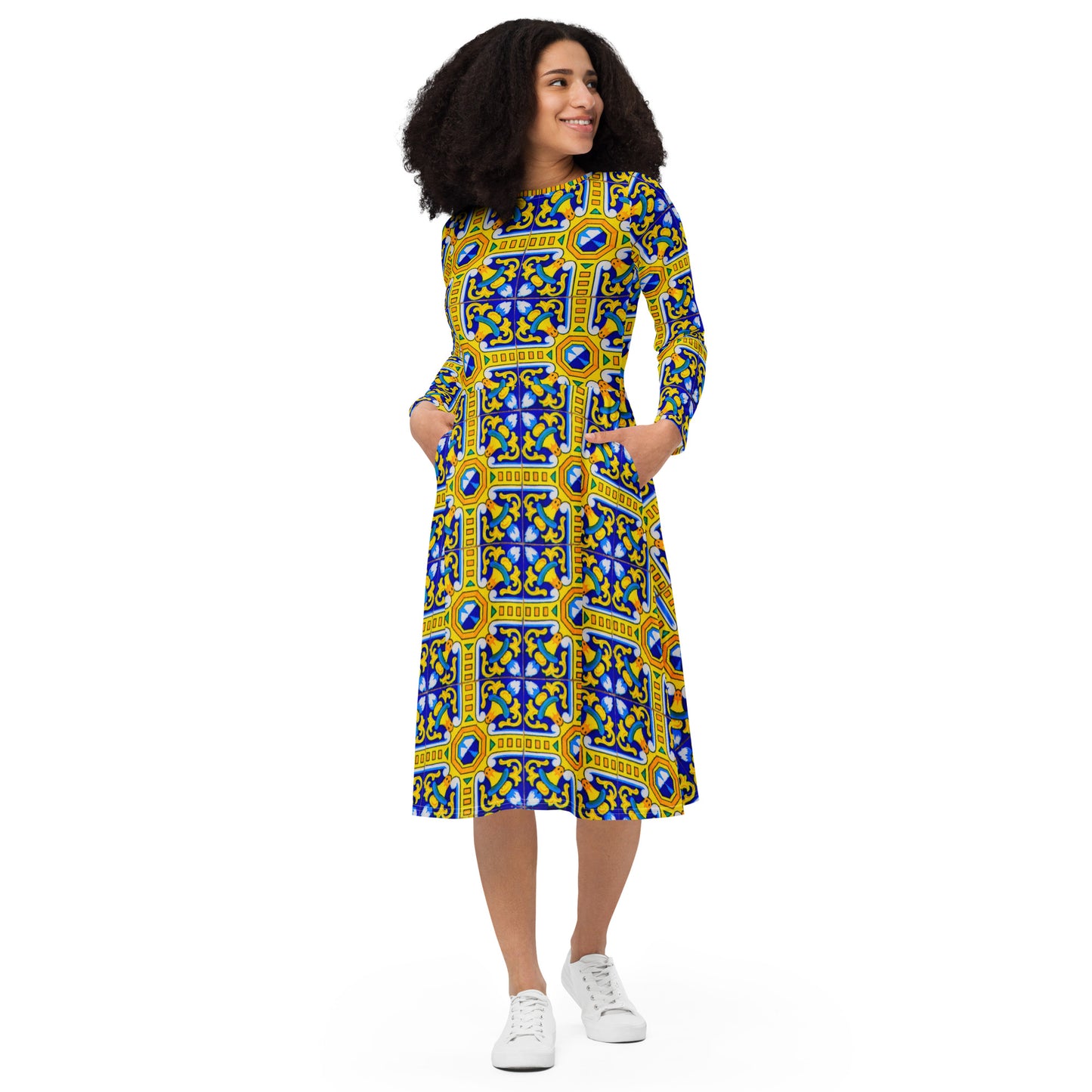 Varadero long sleeve midi dress