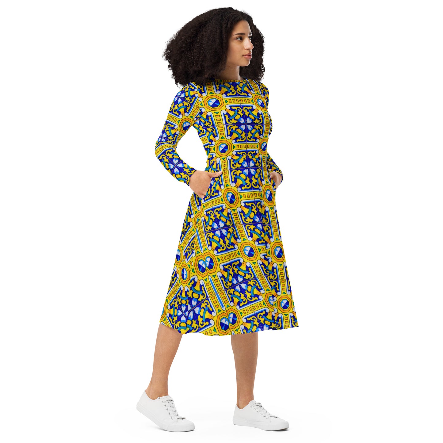 Varadero long sleeve midi dress