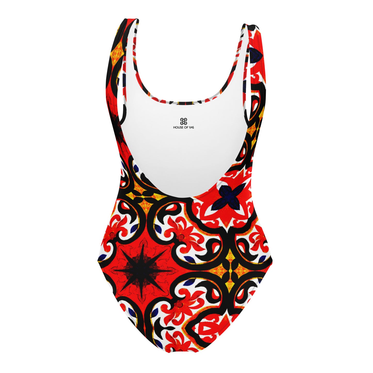 Red Tiles One-Piece Swimsuit