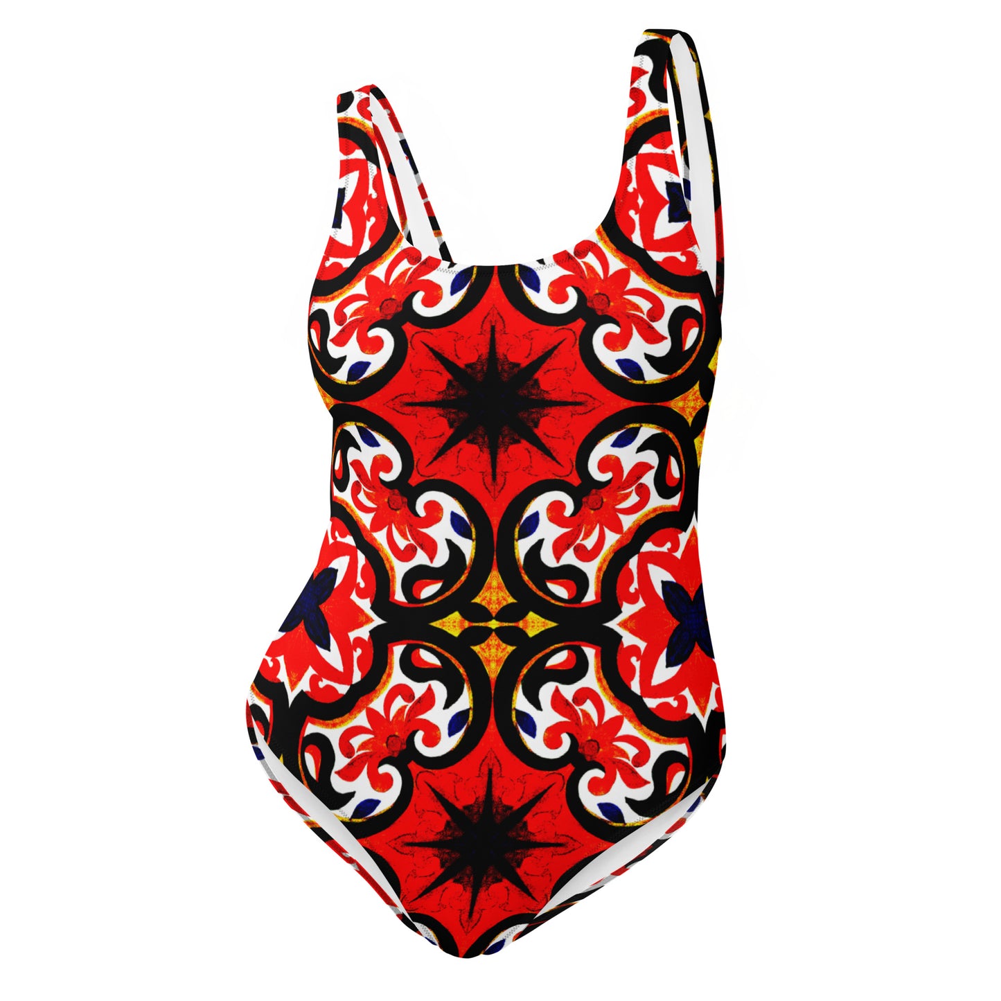 Red Tiles One-Piece Swimsuit