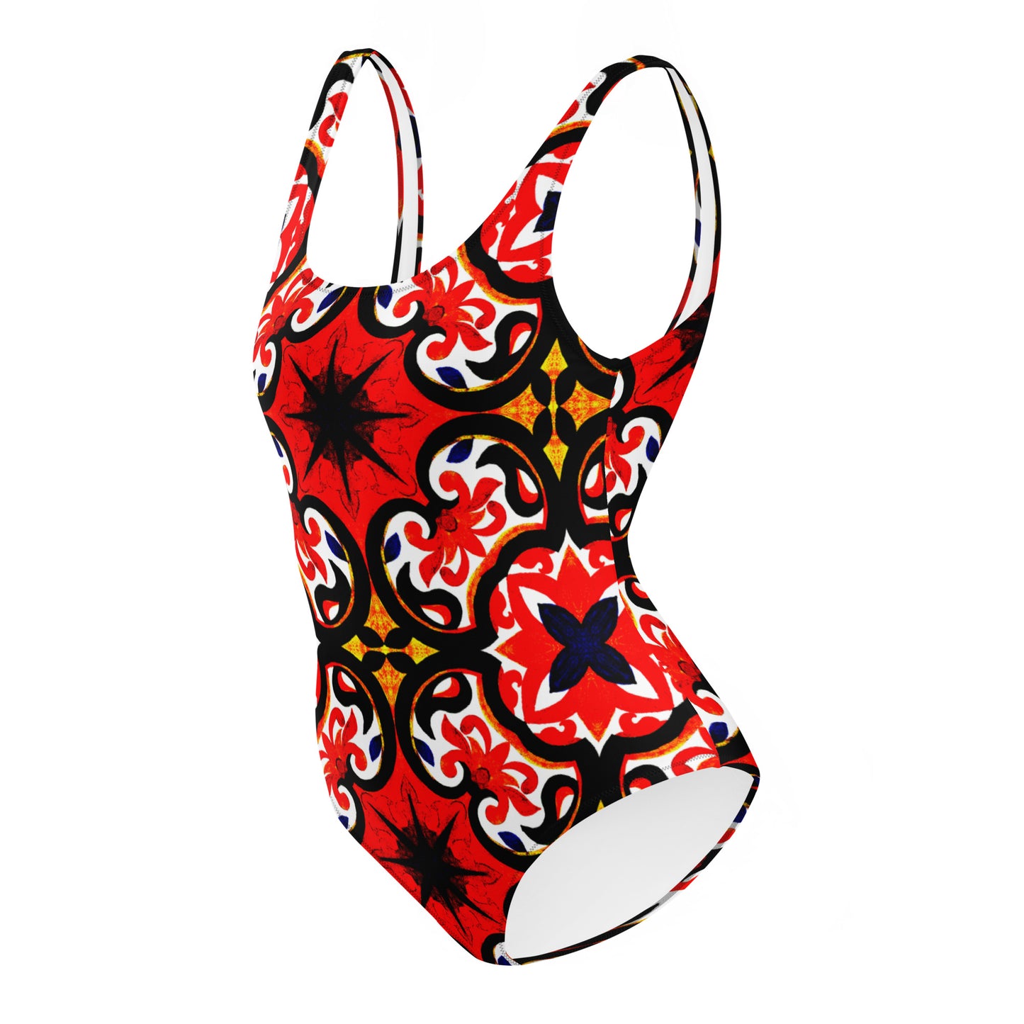 Red Tiles One-Piece Swimsuit