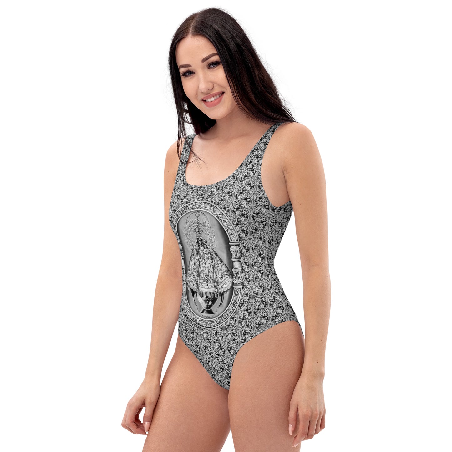 Caridad del Cobre B/W One-Piece Swimsuit