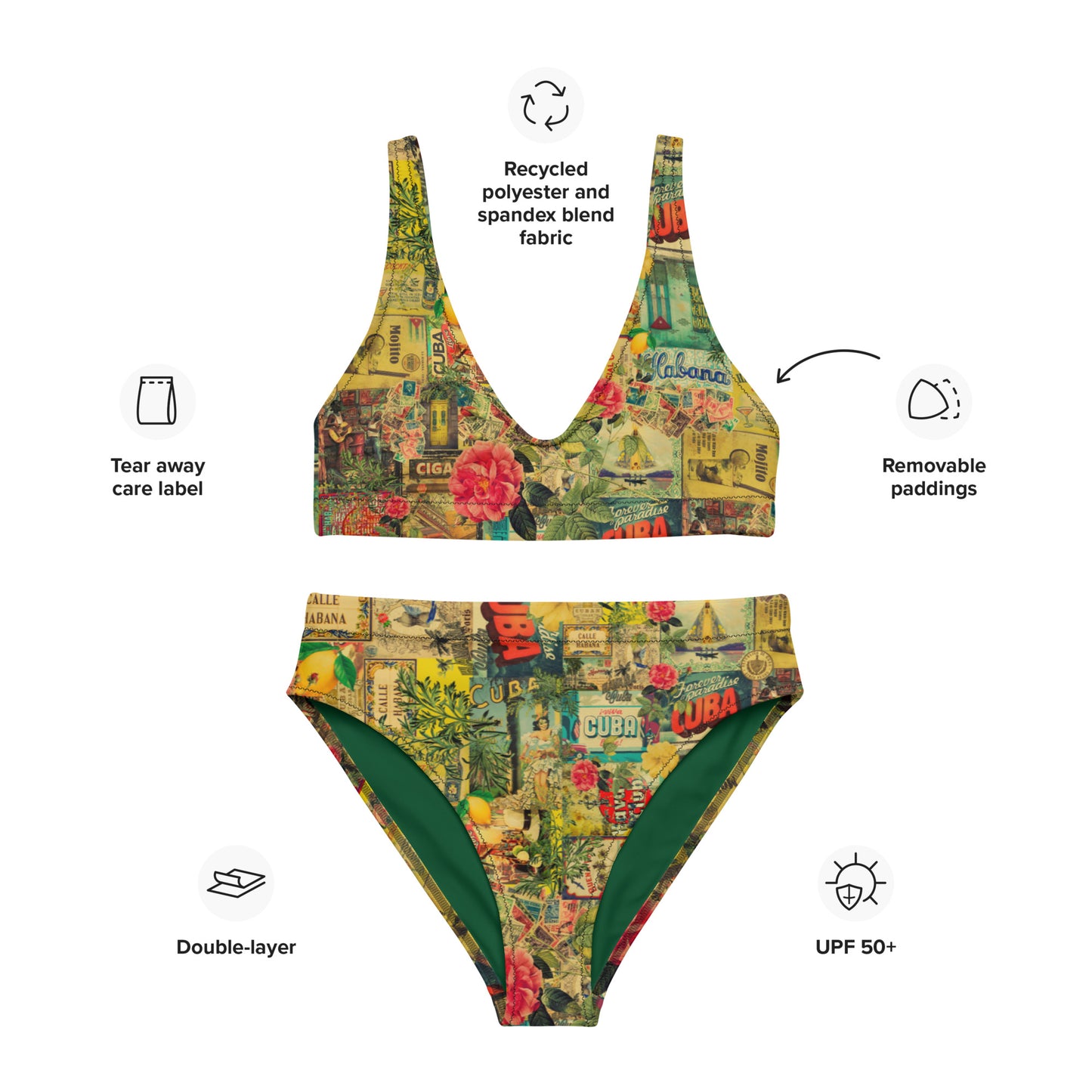 Calle Cuba Recycled high-waisted bikini