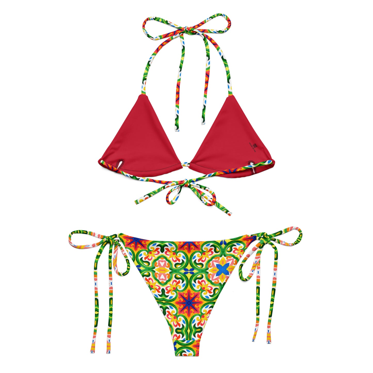 Green Tiles recycled string bikini