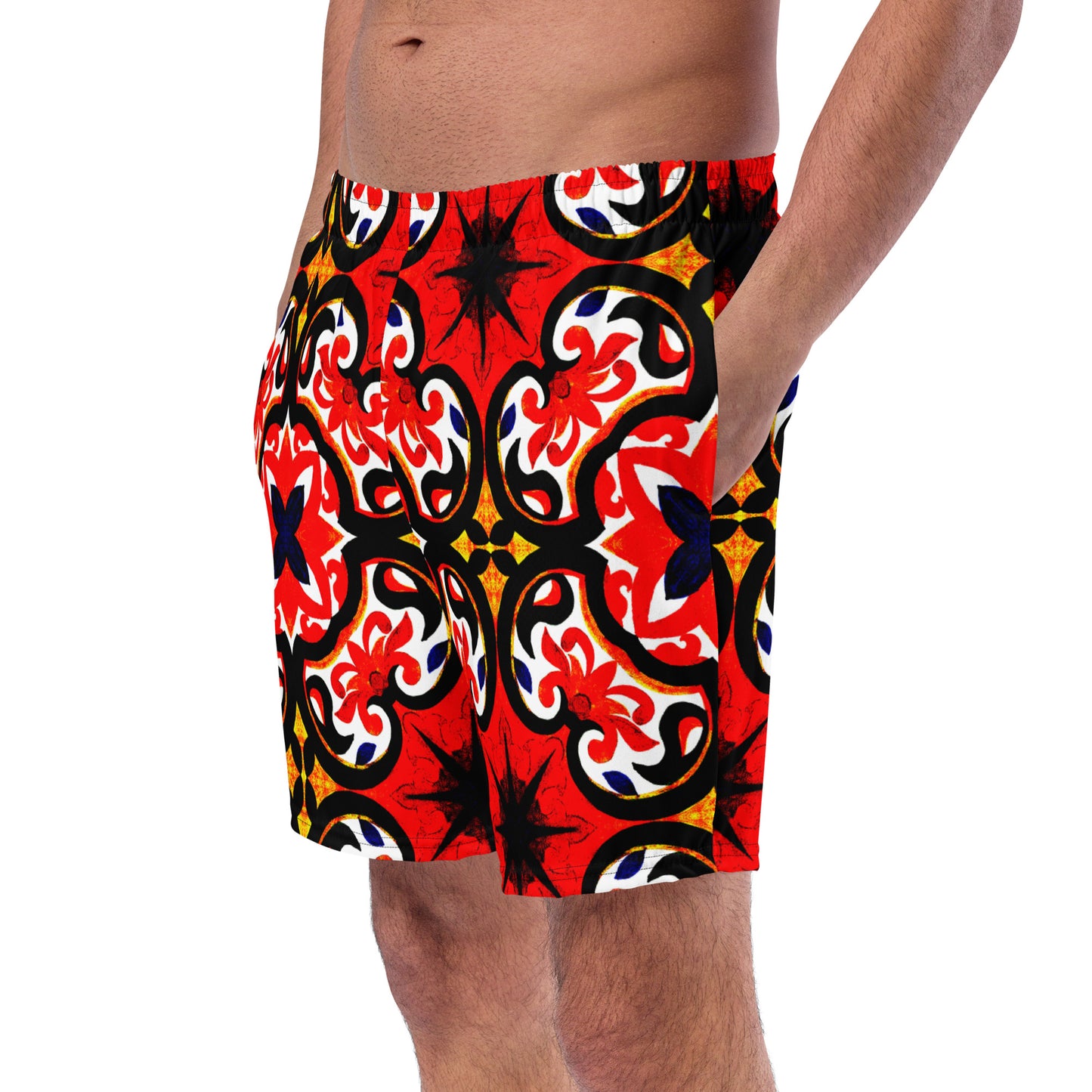 Red Tiles Men's swim trunks