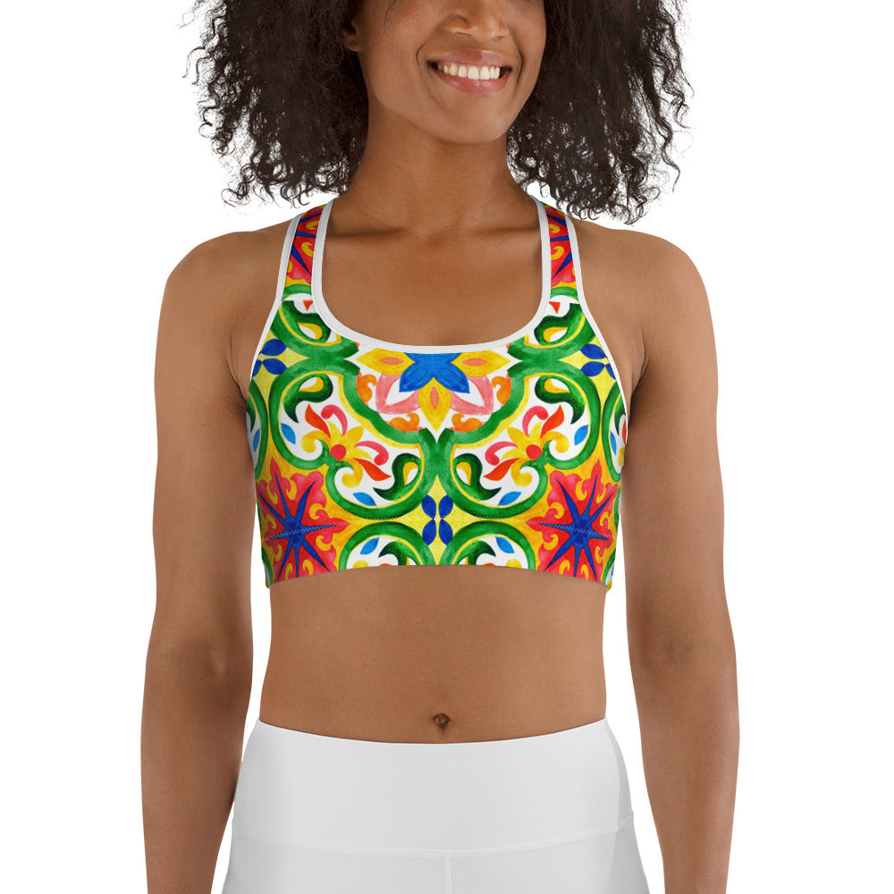 Green Tiles Sports bra