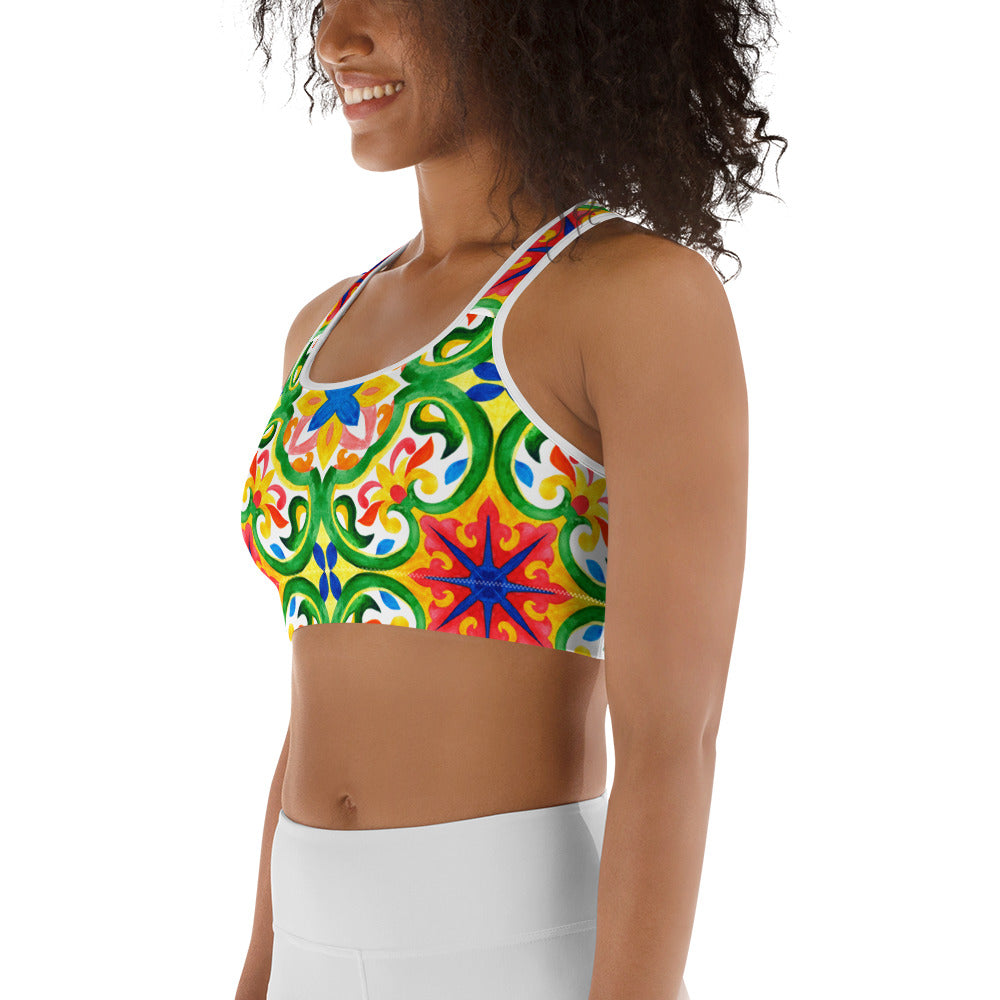 Green Tiles Sports bra