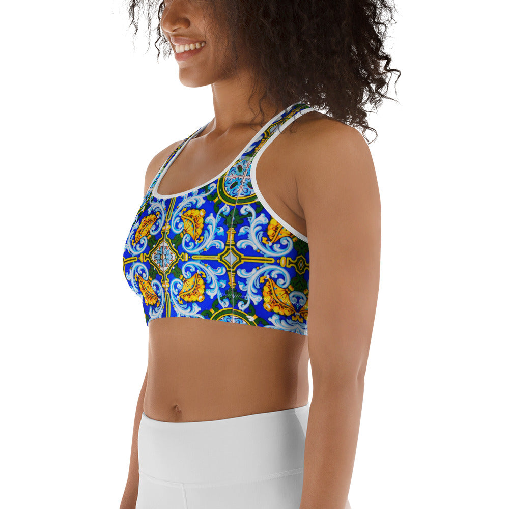 Blue Tiles Sports bra