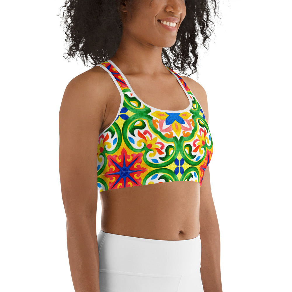 Green Tiles Sports bra